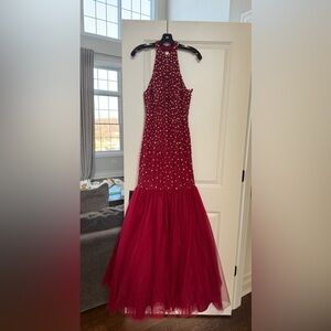 ✨✨SALE✨✨ Anny Lee Deep Red Dress with Beaded Accents